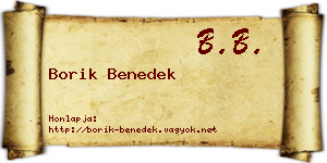 Borik Benedek névjegykártya